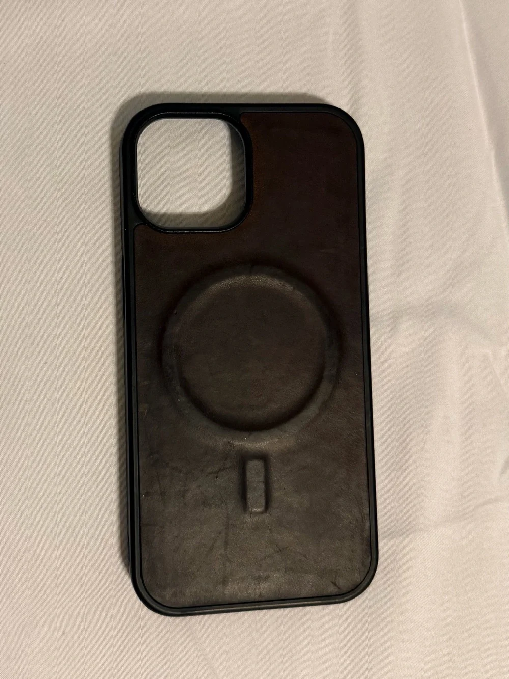 Leather MagSafe-Compatible Phone Case - Dark Brown iPhone 15